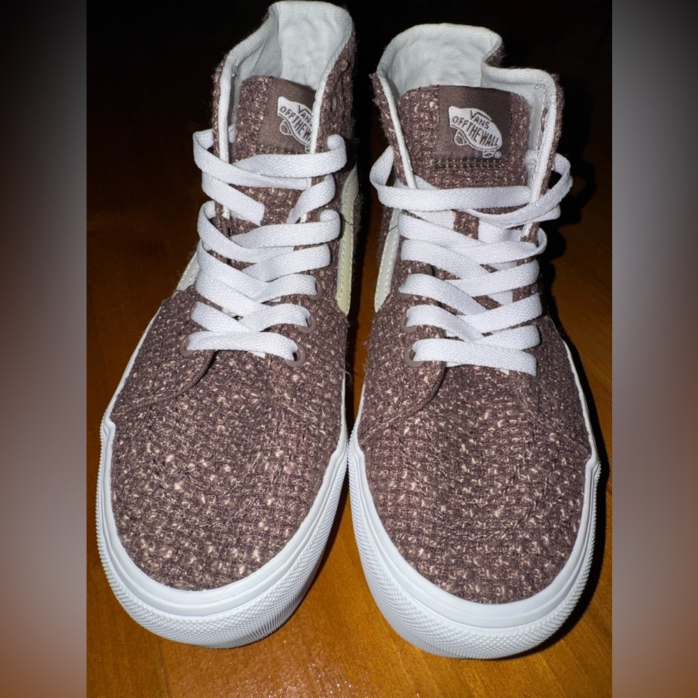 Vans Brown and White Platform Shoes